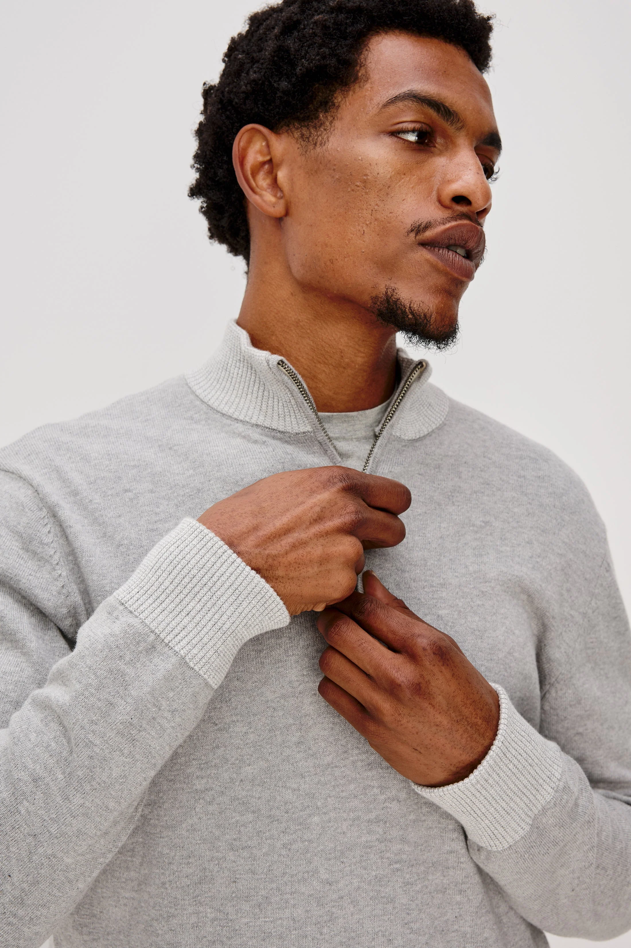 WAYLON SWEATER - GREY HEATHER - Image 2