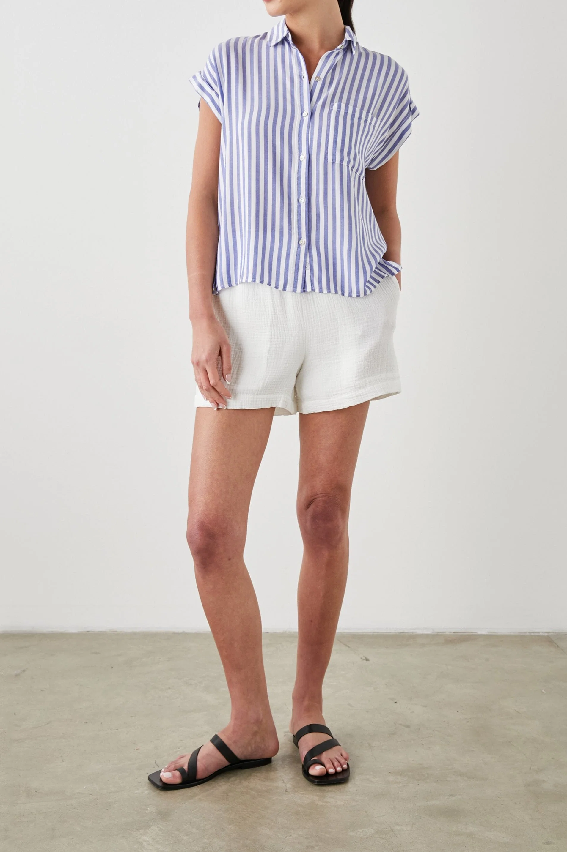 WHITNEY SHIRT - BLUE WHITE STRIPE - Image 3
