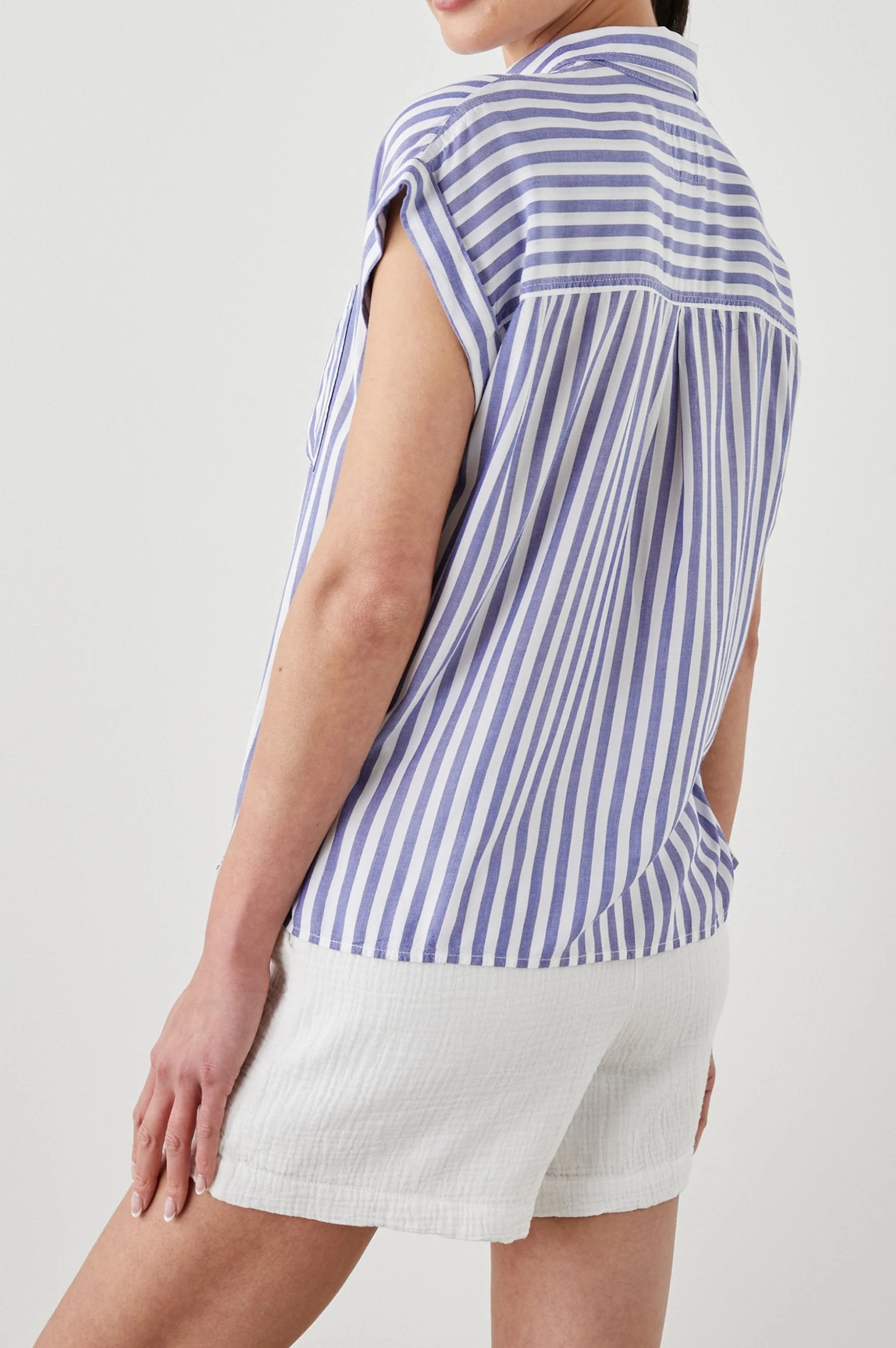 WHITNEY SHIRT - BLUE WHITE STRIPE - Image 5
