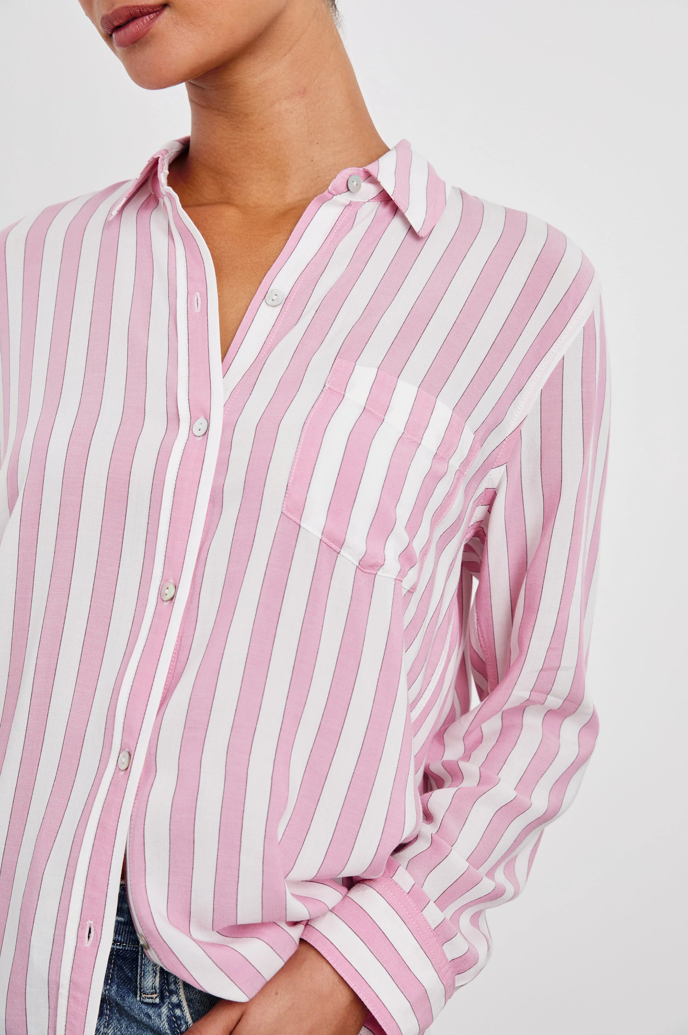 WREN SHIRT - ROSE BLOOM STRIPE - Image 2