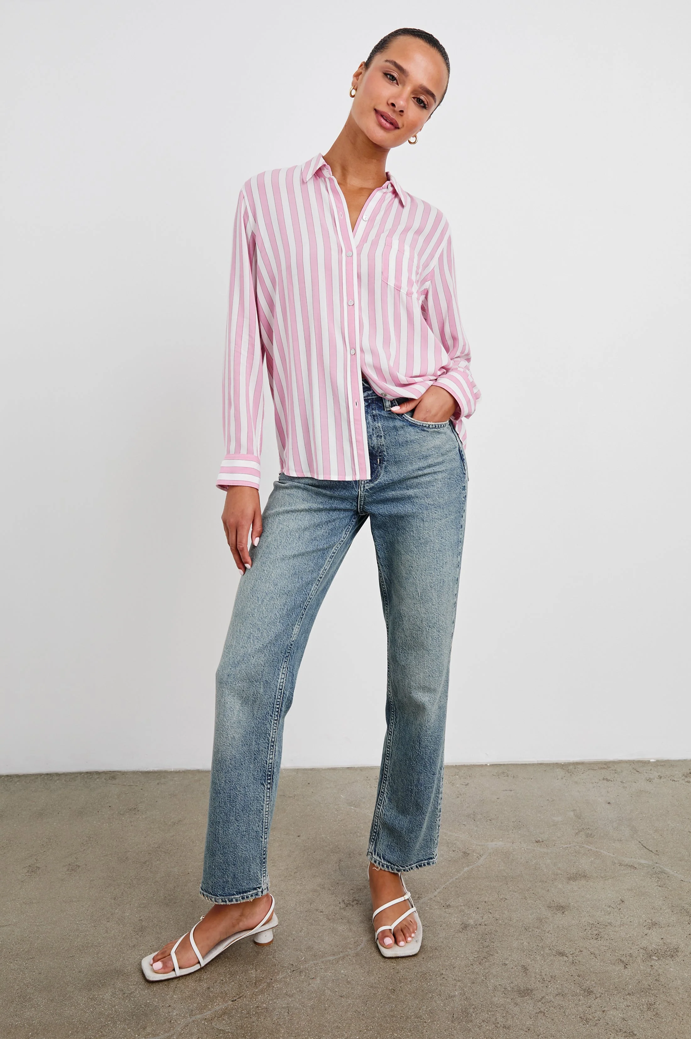 WREN SHIRT - ROSE BLOOM STRIPE - Image 3