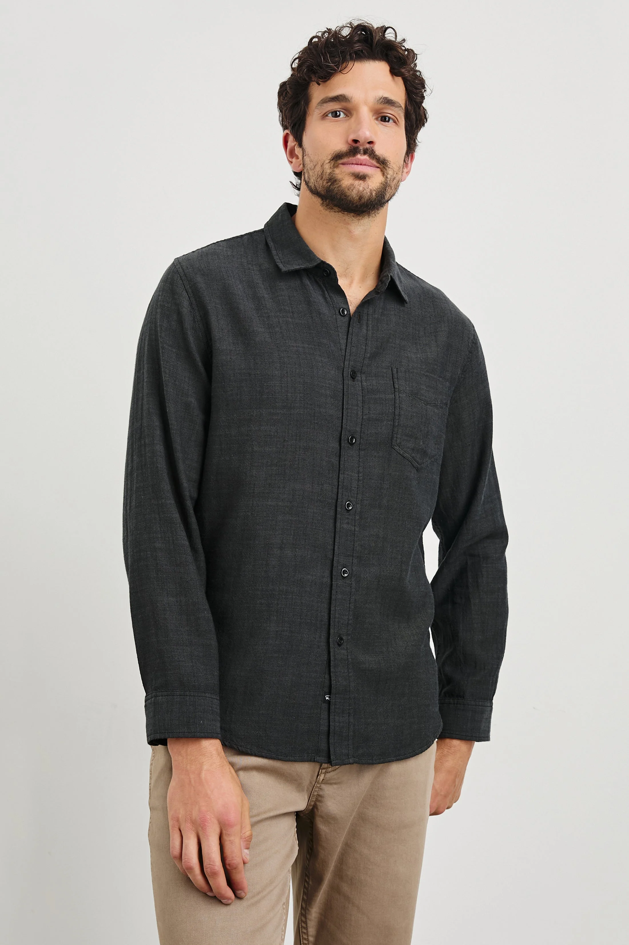 WYATT SHIRT - BLACK CHAMBRAY - Image 3