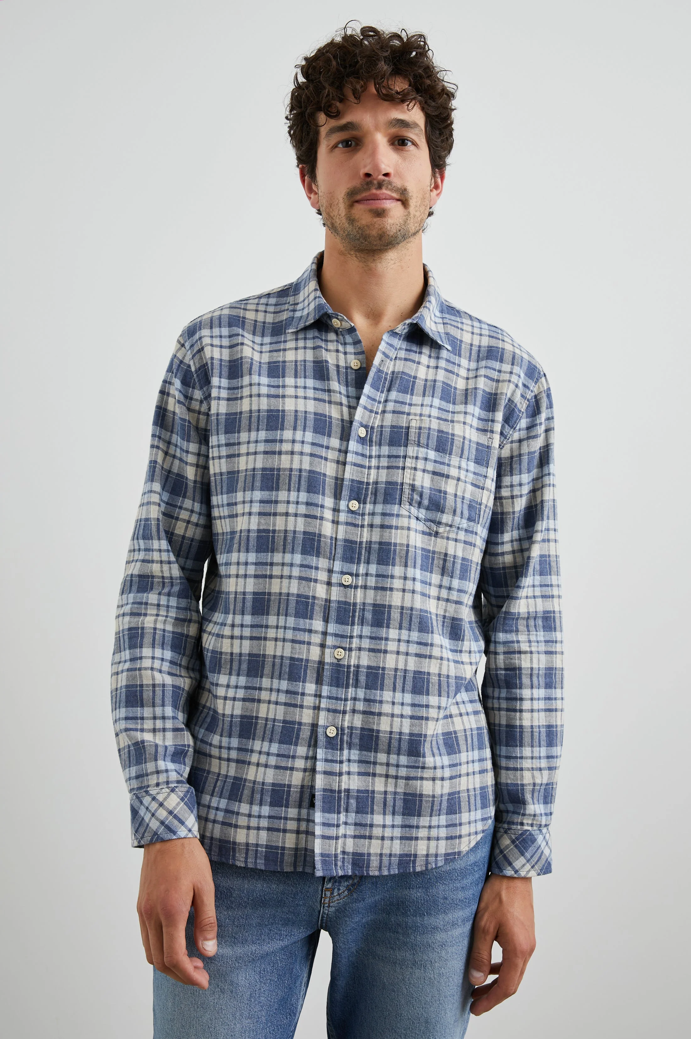WYATT SHIRT - NAVY SORGHUM OXFORD - Image 2
