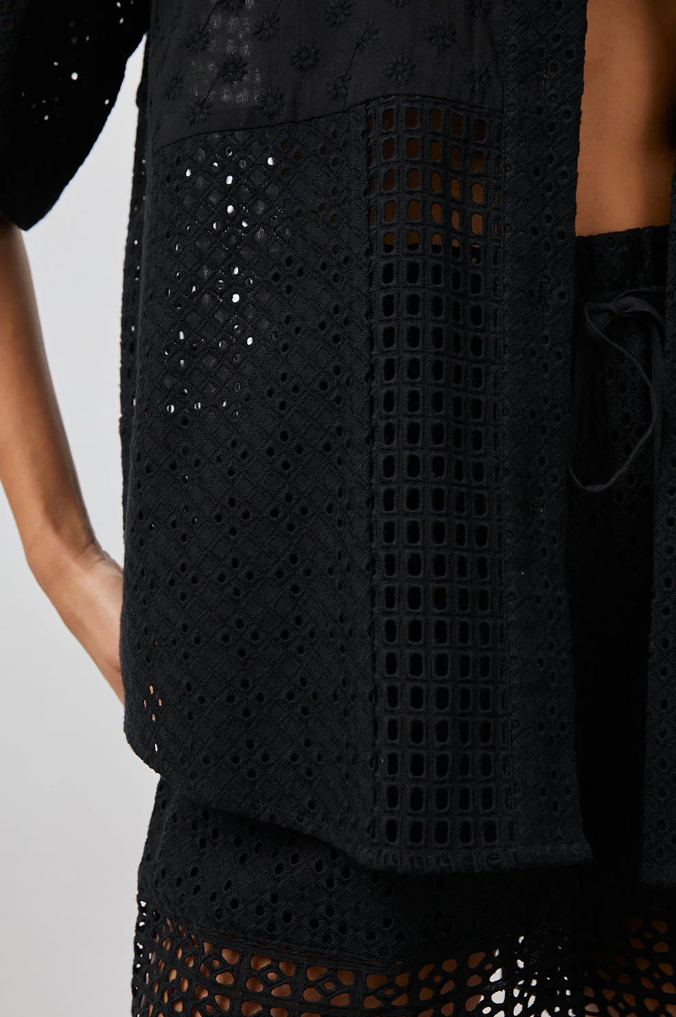 YURI SHIRT - BLACK EYELET MIX - Image 2