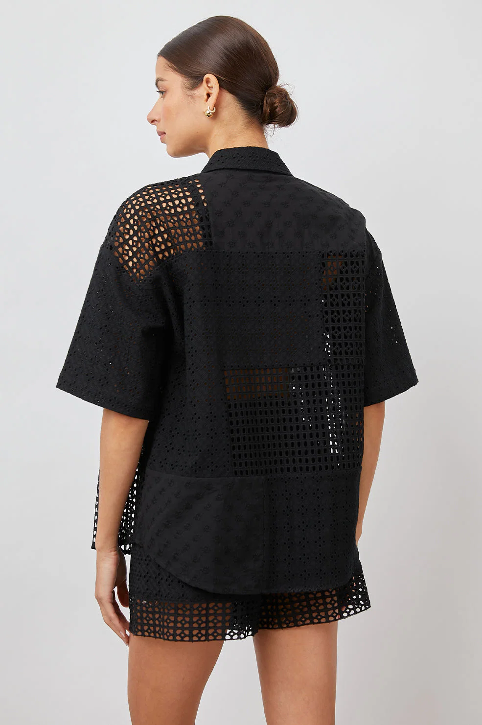 YURI SHIRT - BLACK EYELET MIX - Image 5